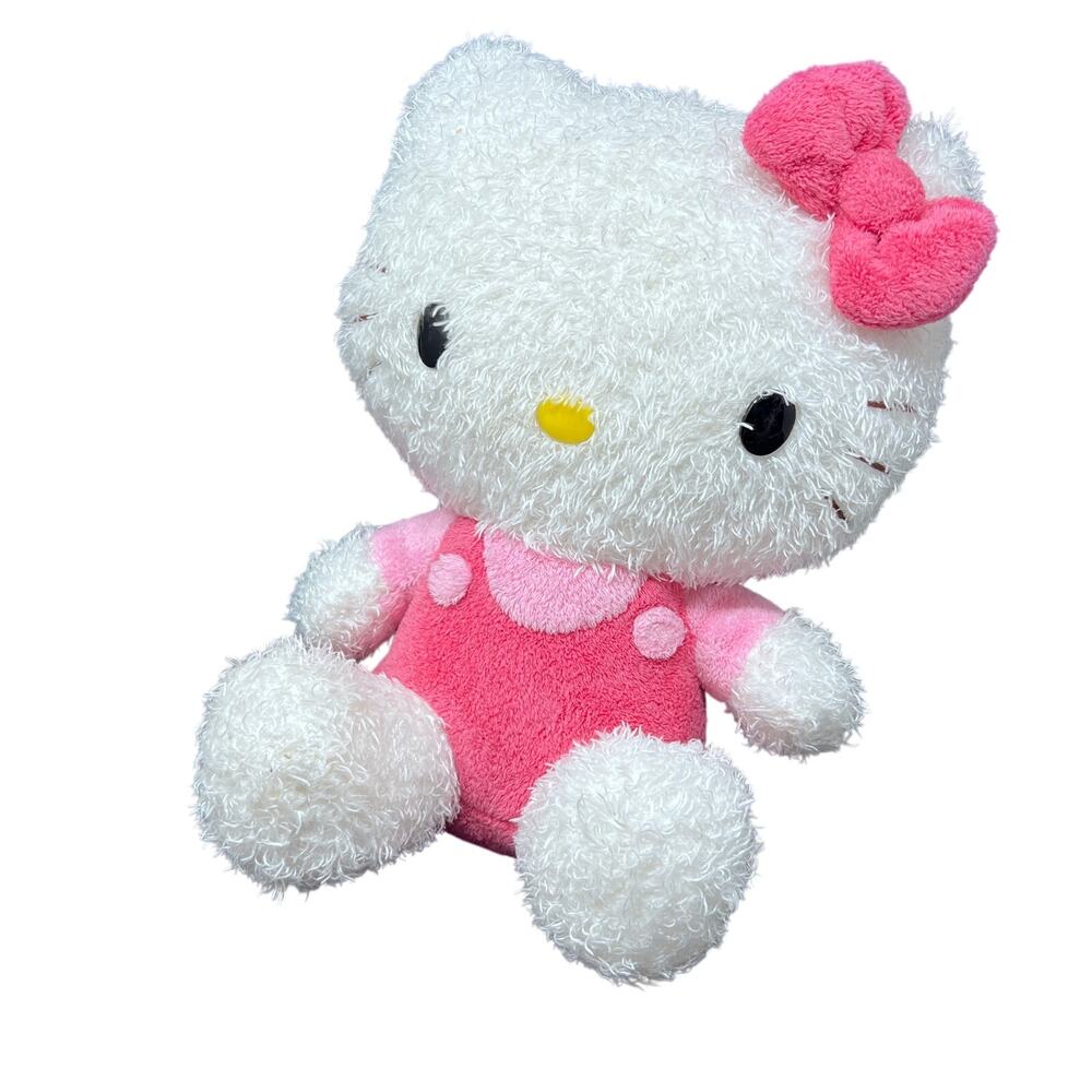 Nakajima Hello Kitty Plush 11" Pink Bow Outfit Fuzzy Kawaii Cat Sanrio‎ 2006